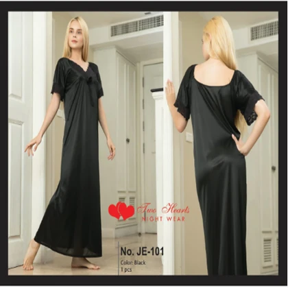 Two Hearts 1 Piece Silk Nightwear For Girls & Women – Blue price in Pakistan