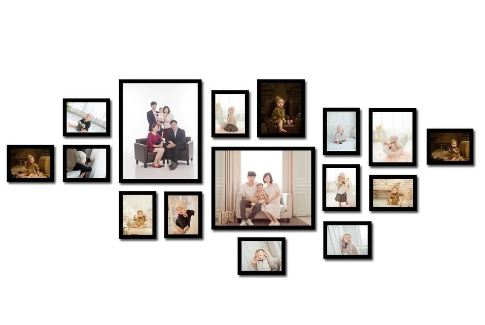 16 Picture Frames Set 2-Pcs 8x12inch 2-Pcs 6x6inch 12-Pcs price in Pakistan