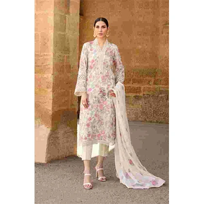3PC Lawn Neck Embroidered Shirt With Bamber Chiffon Embroidered Dupatta -BFAD811 (B) price in Pakistan