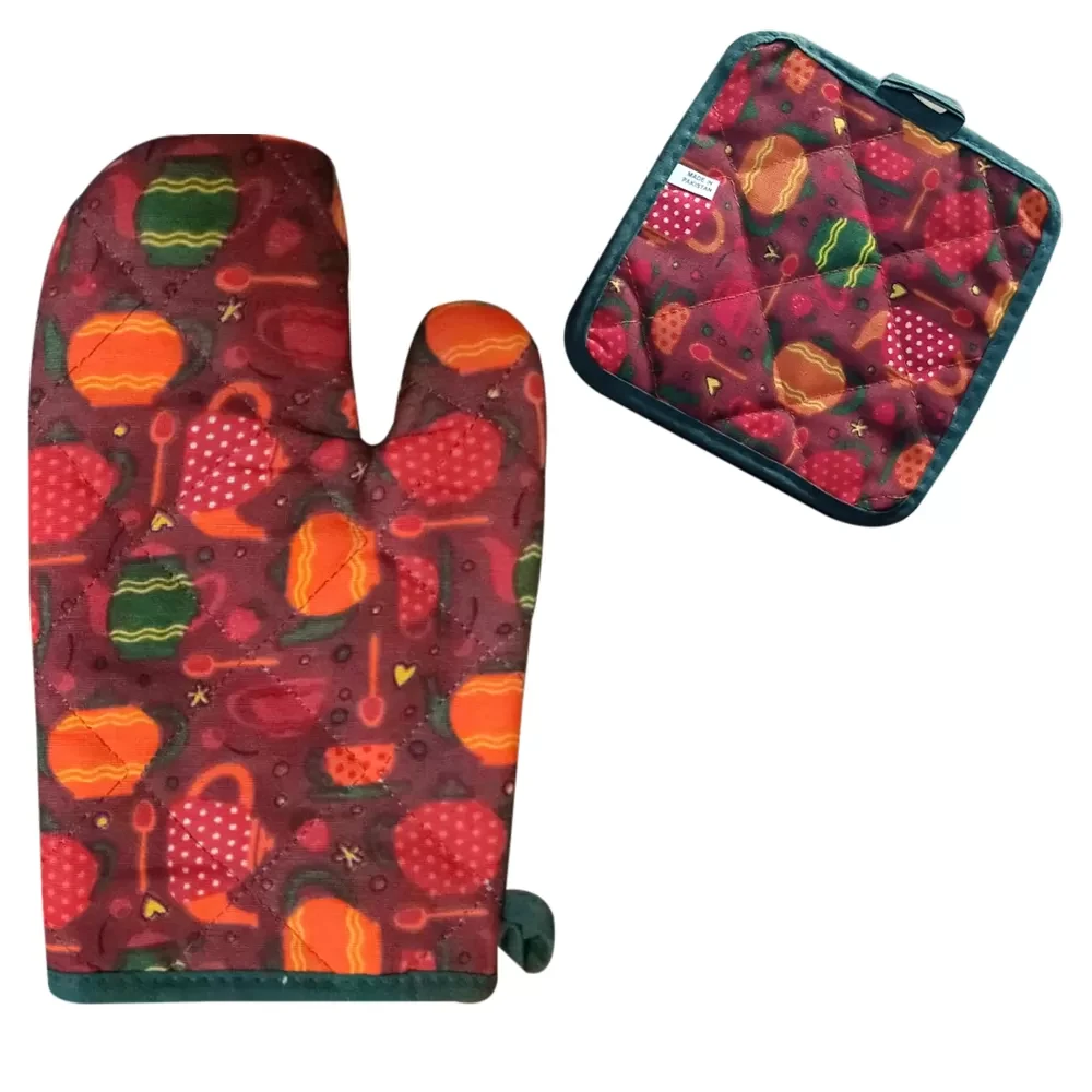 Oven Mitts Kitchen Gloves Oversized Quilted Polyester Cotton price in Pakistan