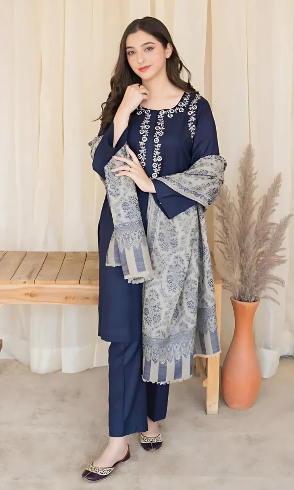 Asling – 3PC Lawn Embroidered Shirt With Printed Shawl price in Pakistan