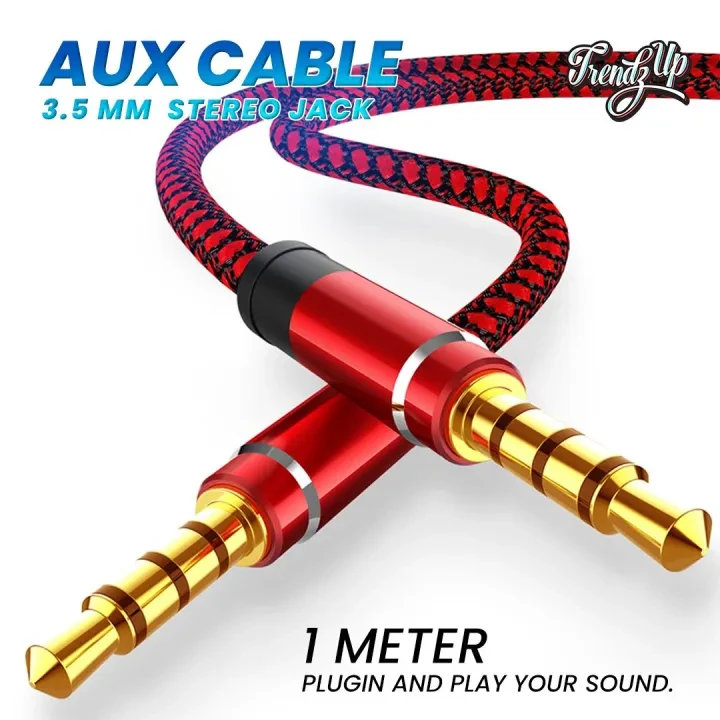 Brand New Design AUX Cable  3.5mm Stereo Jack  Supports all iphones , Android , Speakers , ipad,ipod , Cars  Premium quality price in Pakistan