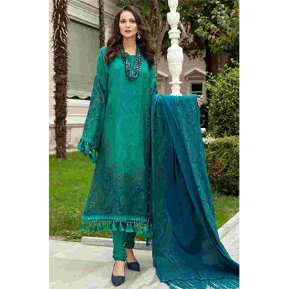 3PC Neck Embroidered Lawn Shirt With Chiffon Dupatta -BFLE777 (B) price in Pakistan