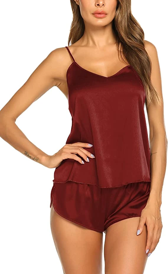 Womenity Short Silk Sexy Pajama Set For Women Lingerie price in Pakistan