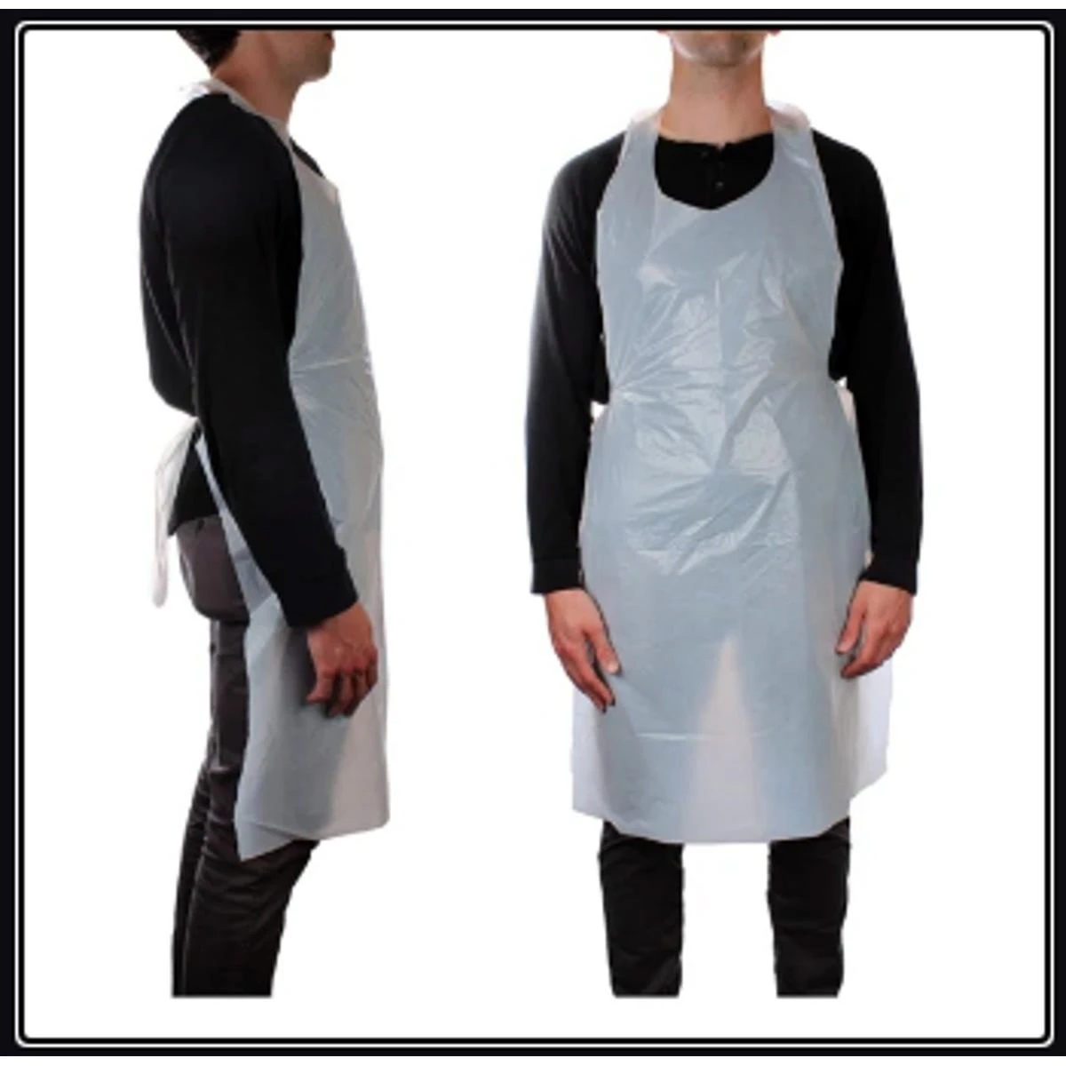 Pack of 20 Disposable Apron ( White Thin Plastic Sheet Kitchen Aprons ) price in Pakistan