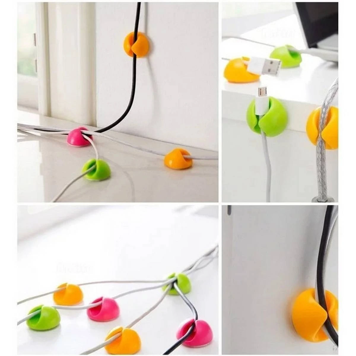 5 Pcs Round Clip Phone Cable Wire Winder Desktop Mouse Earphone Tidy Organizer USB Wire price in Pakistan