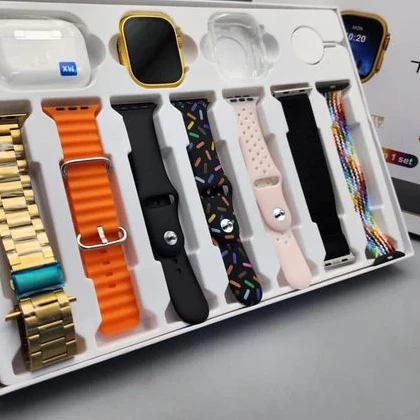 I20 Ultra Max Suit Smart Watch 10 In 1 Box 2.3inch Large Screen With 7 Strips Smartwatch With (random Color ) price in Pakistan