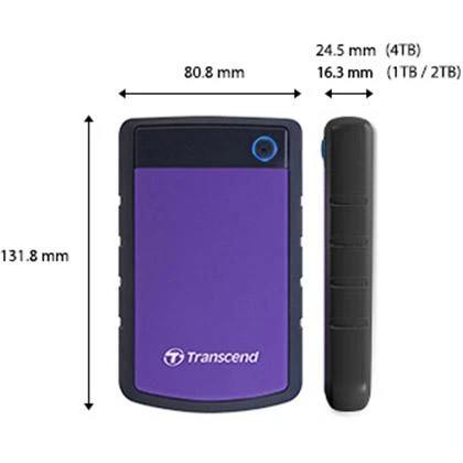 Transcend 4TB StoreJet 25H3B USB 3.1 External Hard Drive Shock Proof Military Drop Tested price in Pakistan