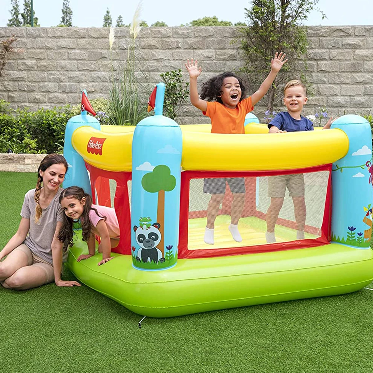 Bestway Fisher Price Jumping Bouncetastic Bouncer Gym Kids Inflatable Play Tube For Kids Jump O Lene Play Kids Jumping Castle Gym price in Pakistan