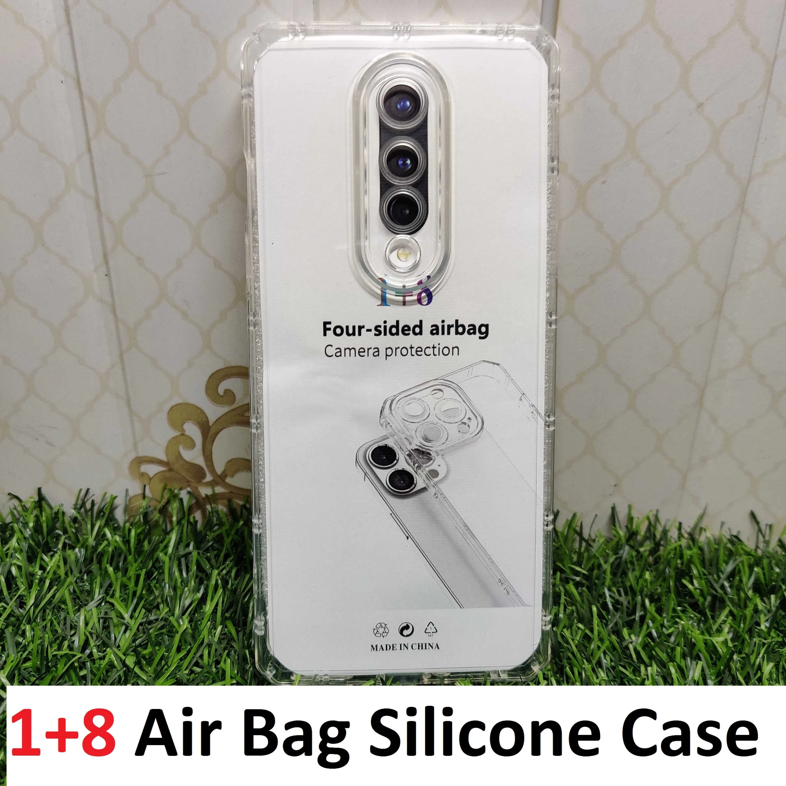 OnePlus 8 AirBag Silicone TPU Back Cover, Transparent 6D Crystal Silicone Bumper Case price in Pakistan