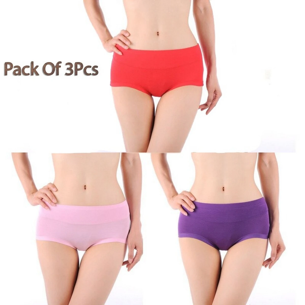 Pack Of 3 Bamboo Fiber Antibacterial Underwear For Women price in Pakistan