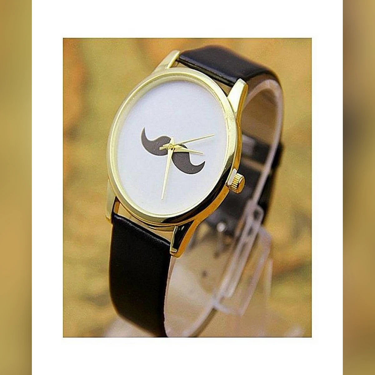 Neha’S Collections Moustache Print Wrist Watch For Boys & Girls -Black price in Pakistan