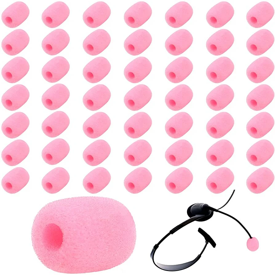 30 Pack Lapel Headset Microphone Windscreen, Microphone Sponge Foam Cover Mini Size Lavalier Microphone Windscreen Pink price in Pakistan