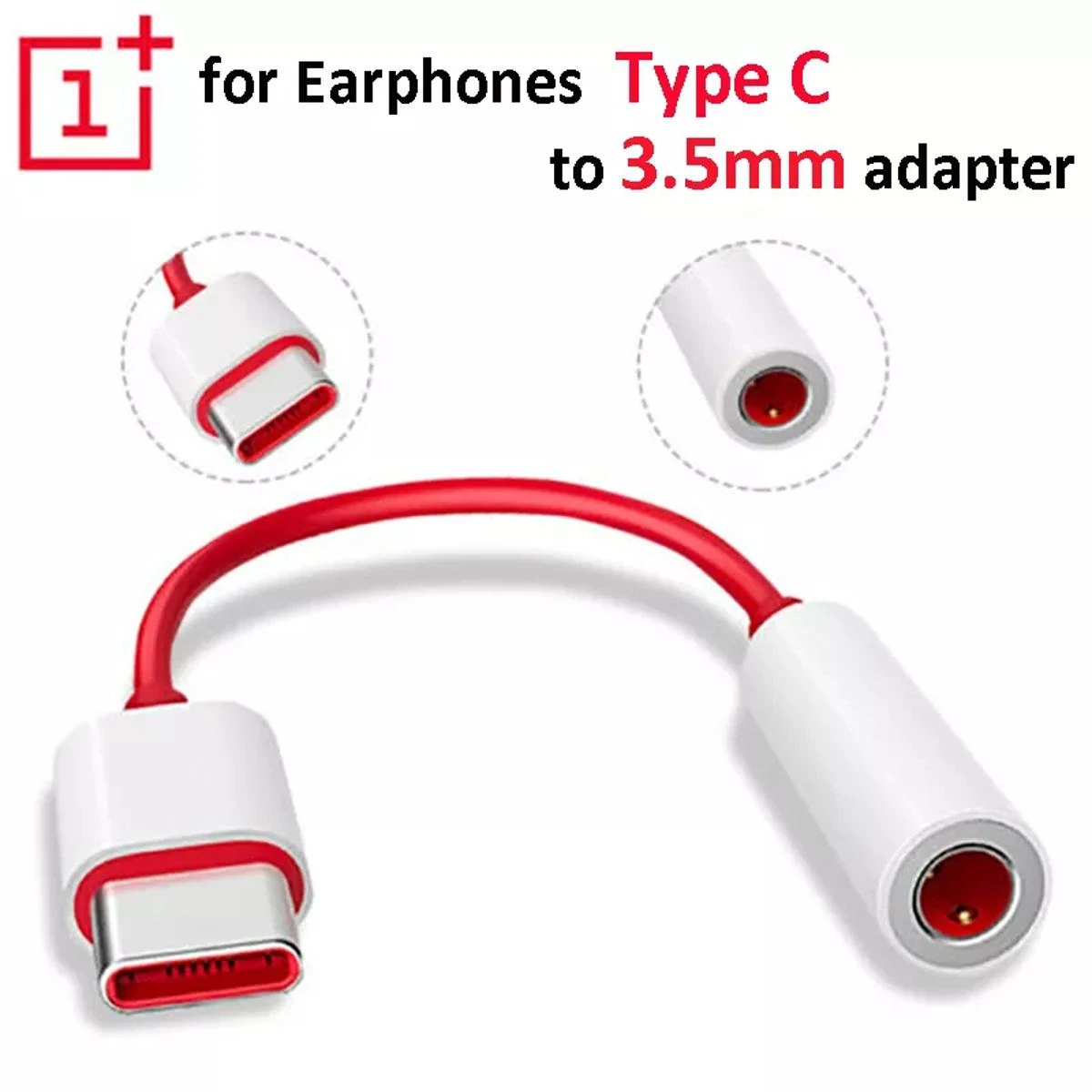 Original Oneplus Earphone Jack Adapter Type-C To 3.5mm Headphone Converter Cable For OnePlus 6T 7 7Pro 7T 7T Pro 8 8Pro price in Pakistan