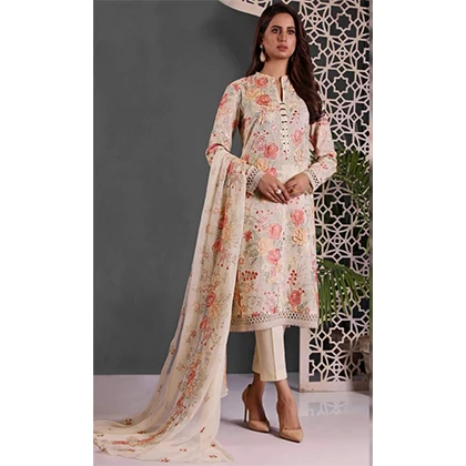 3PC Lawn Heavy Embroidered Shirt with Embroidered Bamber Chiffon Dupatta (D) price in Pakistan