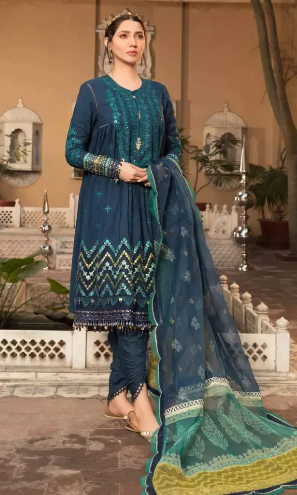 Maria B. – 3PC Linen Heavy Sequence Work Shirt With Organza Dupatta price in Pakistan
