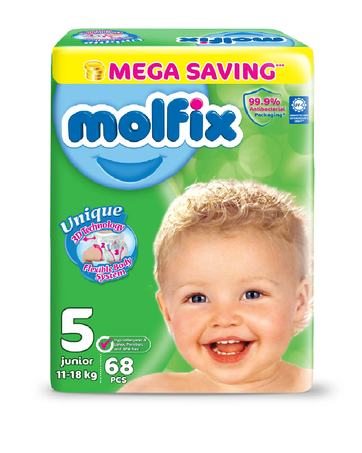 Molfix 3D Mega Junior (Size-5, 68Pcs) price in Pakistan