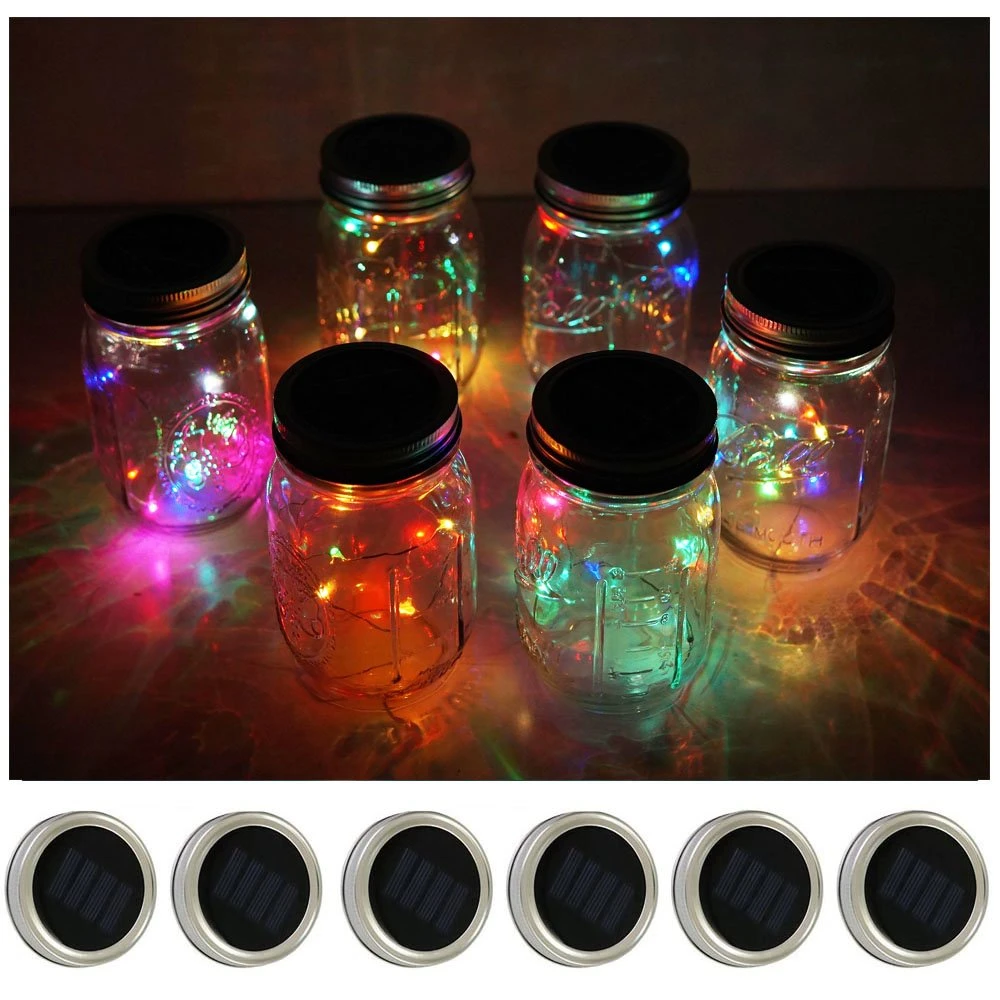 10 LEDs Mason Jar Lids Solar String Lights Waterproof for Party Garden Decor multicolor price in Pakistan