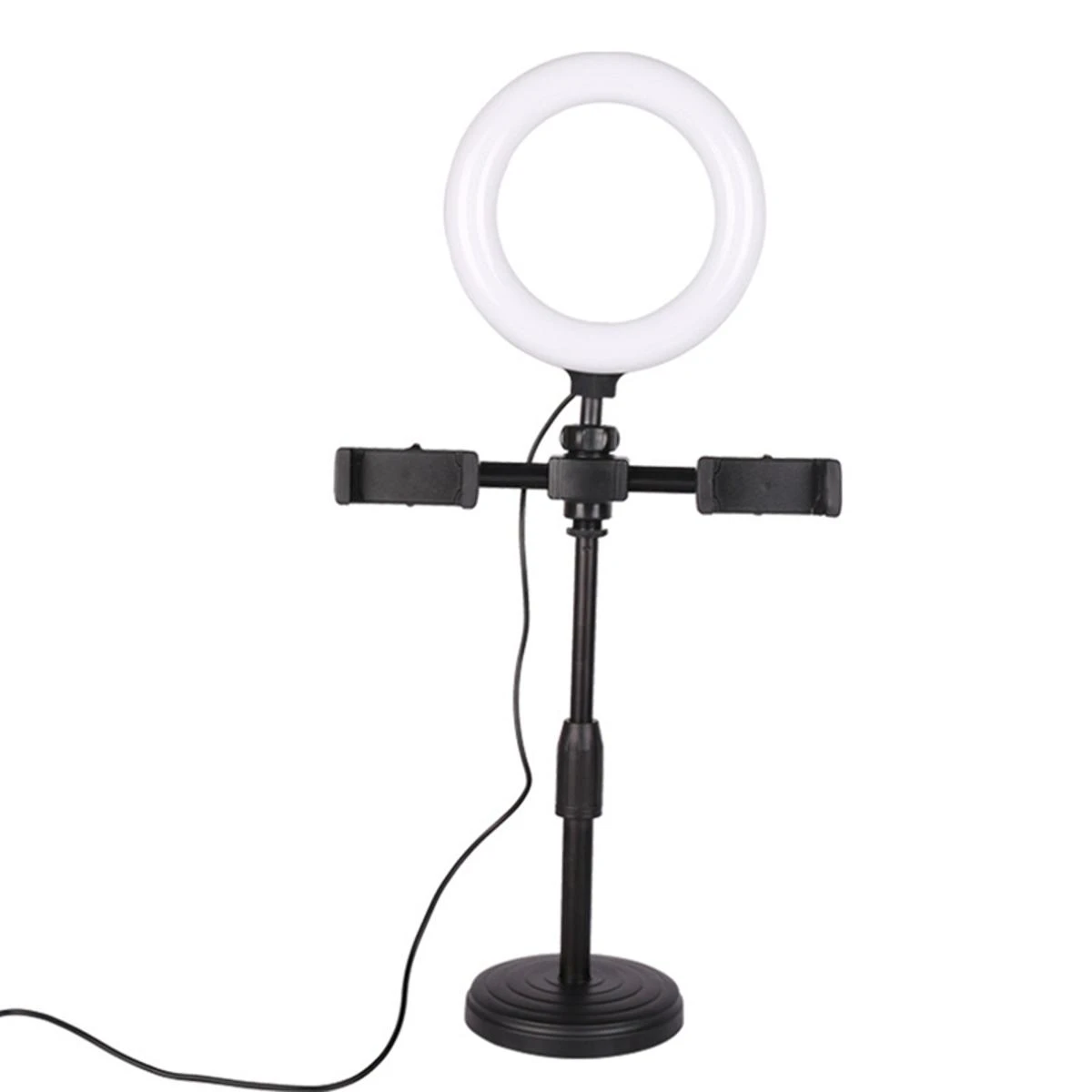 16cm LED Selfie Ring Light with Dual Phone Holder for Photo Studio Live Video Stream Makeup price in Pakistan