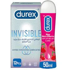 Durex Pack of 4 – Durex Extended Pleasure 12’s + Play Cherry Lube & Tingle Lube 50ml + Invisible Extra Thin 3’s price in Pakistan