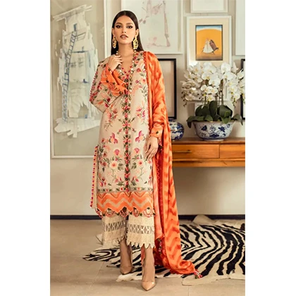 3PC Lawn Fully Embroidered Shirt With Chiffon Embroidered Dupatta – BFLUA472 (B) price in Pakistan
