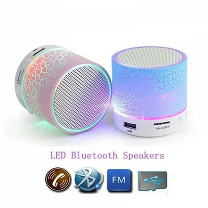 Mini Portable Bluetooth & Rechargeable Speaker with Light + SD Card + USB Supported Multi Color price in Pakistan