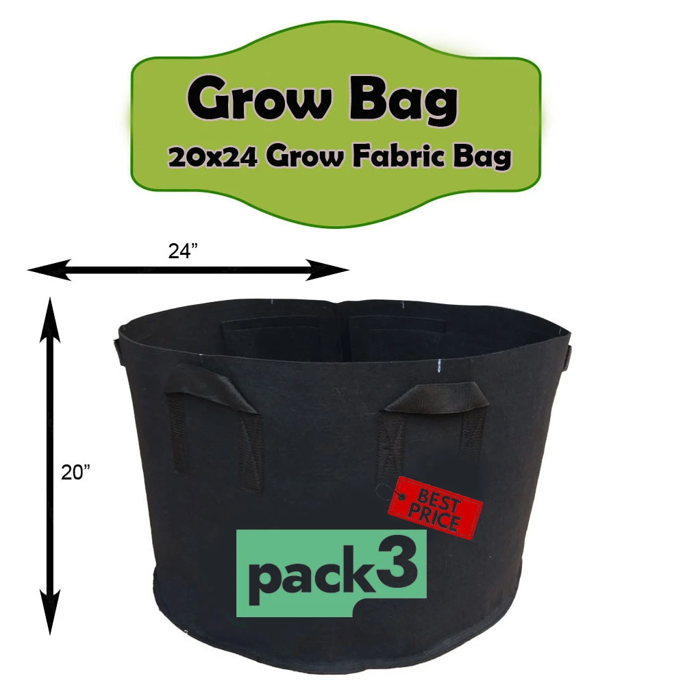 Pack Of 3 Grow Bag I 20 Gallon Grow Bag I 20 X 24 I For vegetables For kitchen gardening lovers ( FFZ) price in Pakistan