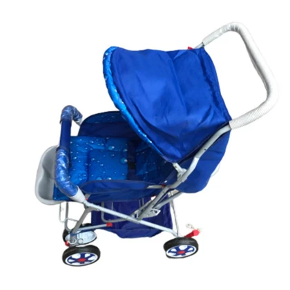 Alloy Foldable Baby Stroller Pram For Newborn BlueRed color with 6 Big Tyres price in Pakistan