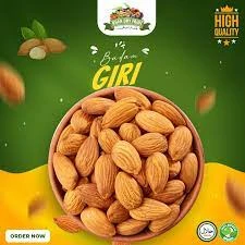 Enjoy the Delicious and Nutritious Large-Sized American Badam Giri Almonds Nuts – Fresh Quality and Convenient 250gm Packets Available Now from Khan Dry Fruit price in Pakistan