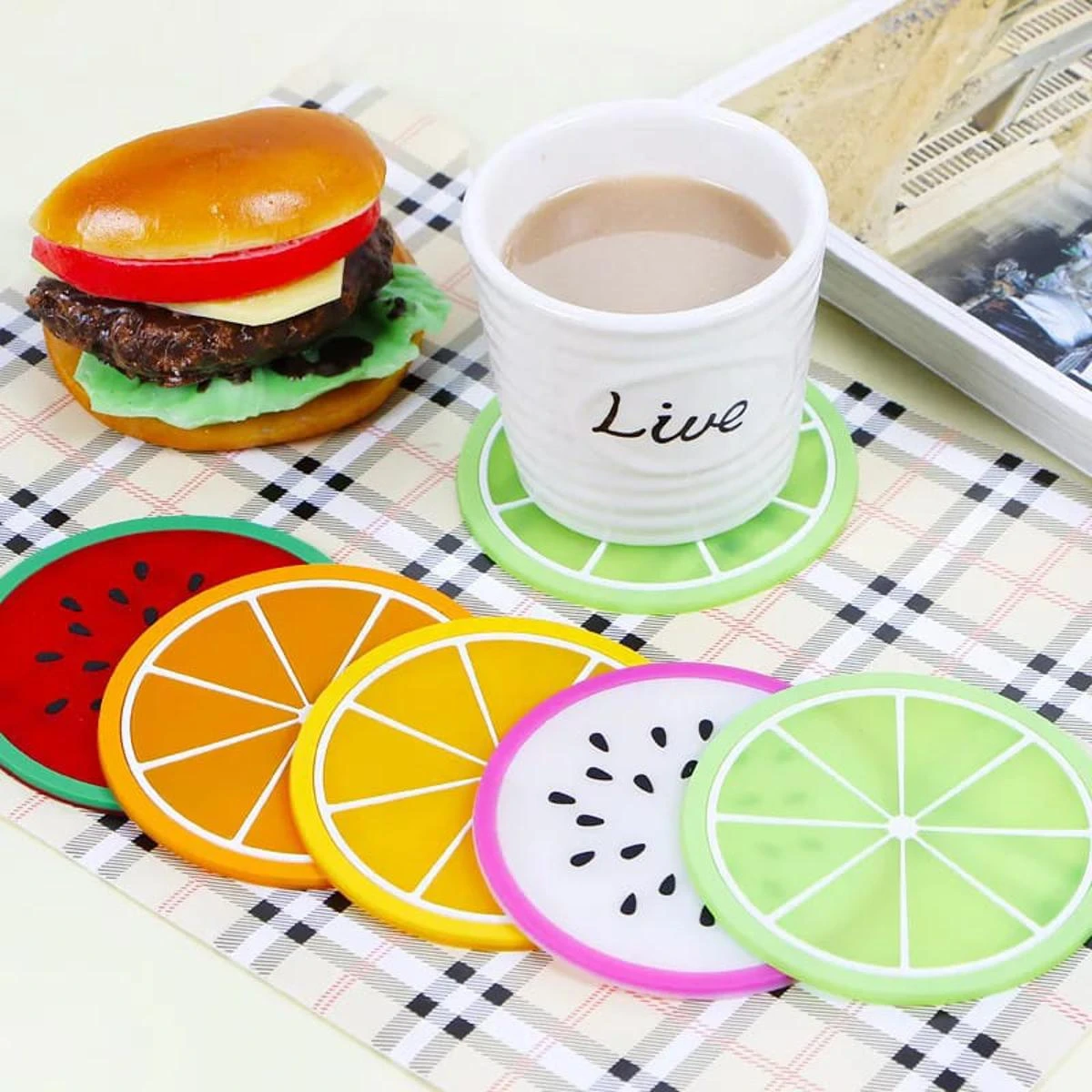 Fruit Shape Cup Coaster Silicone tea Cup Pad SlipFruit Shape Cup Coaster Silicone tea Cup Pad Slip Insulation Pad Tea Cup Mat Hot Drink Holder Mug Stand Home Kitchen Accessories Insulation Pad Tea Cup Mat Hot Drink Holder Mug Stand Home Kitchen Accessories price in Pakistan