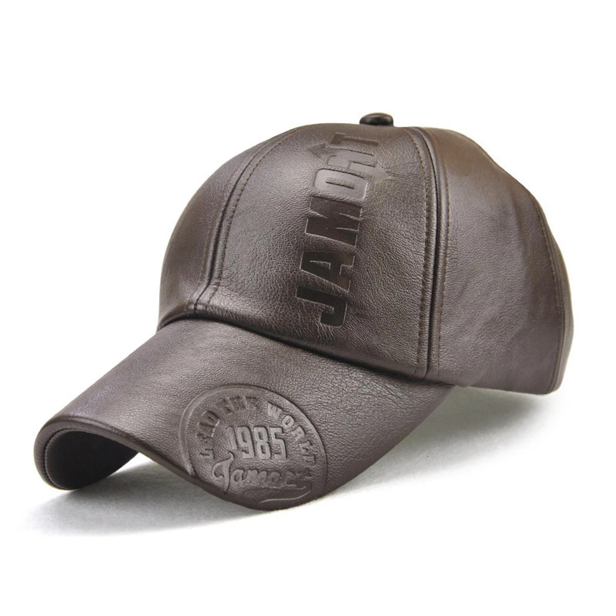 JAMONT Outdoor Winter Cap PU Leather Baseball Cap Men Snapback Hat Casquette Gorras Para Hombre Mens Peaked Cap-Deep Coffee price in Pakistan