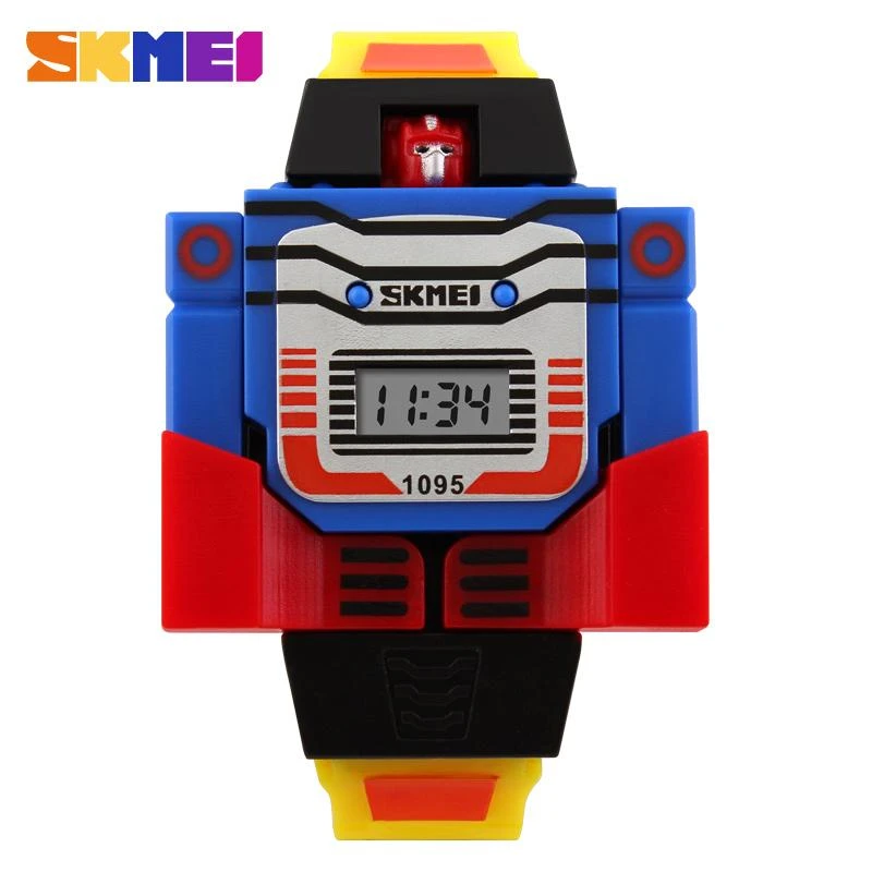 SKMEI LED Digital Children Cartoon Sports Relogio Robot Transformation Toys Boys Watches For Kids 1095 price in Pakistan