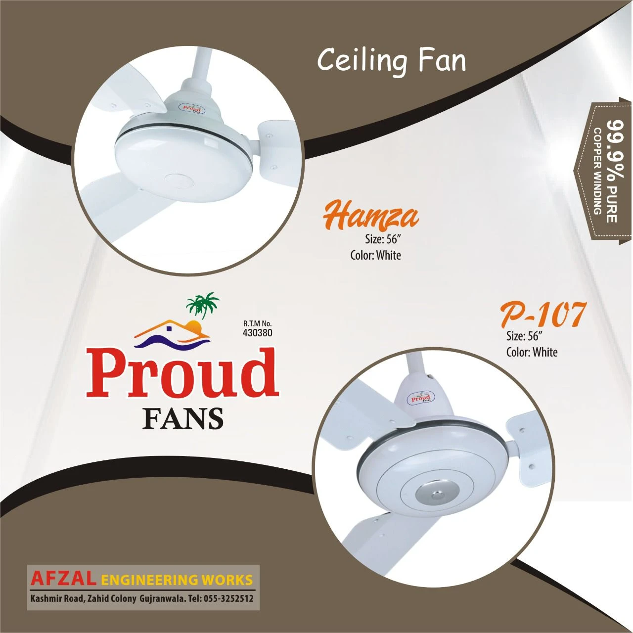 Proud Fans AC Ceiling Fan – Copper Winding – 56” price in Pakistan