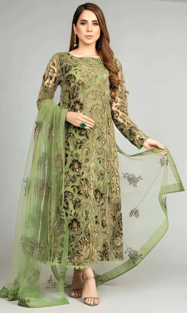 Bareeze – 3PC Lawn Embroidered Shirt With Organza Embroidered price in Pakistan