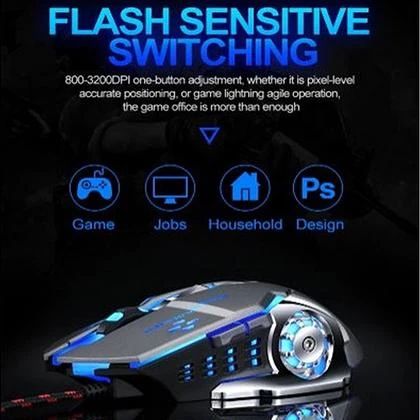 3200DPI mechanical Optical Gaming Mouse 7 programmable button breathing RGB colors adjustable dpi Mice For Pro Gamers PC Laptop brand new box packed as shown price in Pakistan