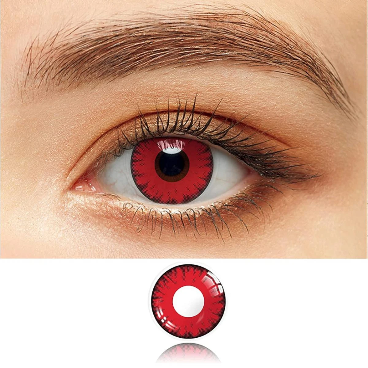 Eyes Contact Lenses, Cosplay Red, Makeup Party,Fashion Show, Party Gift,Shine Red price in Pakistan