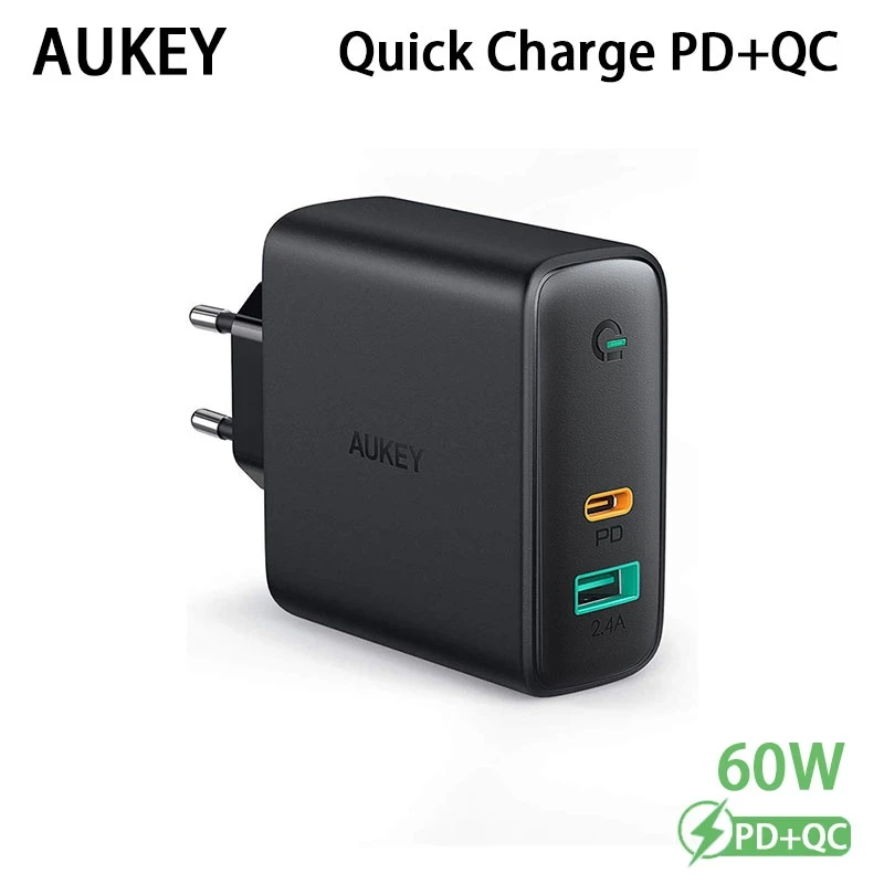 AUKEY PA-D3 60W Quick Charge USB-C Type-C Fast Wall Charger EU Plug Charging For Phone price in Pakistan