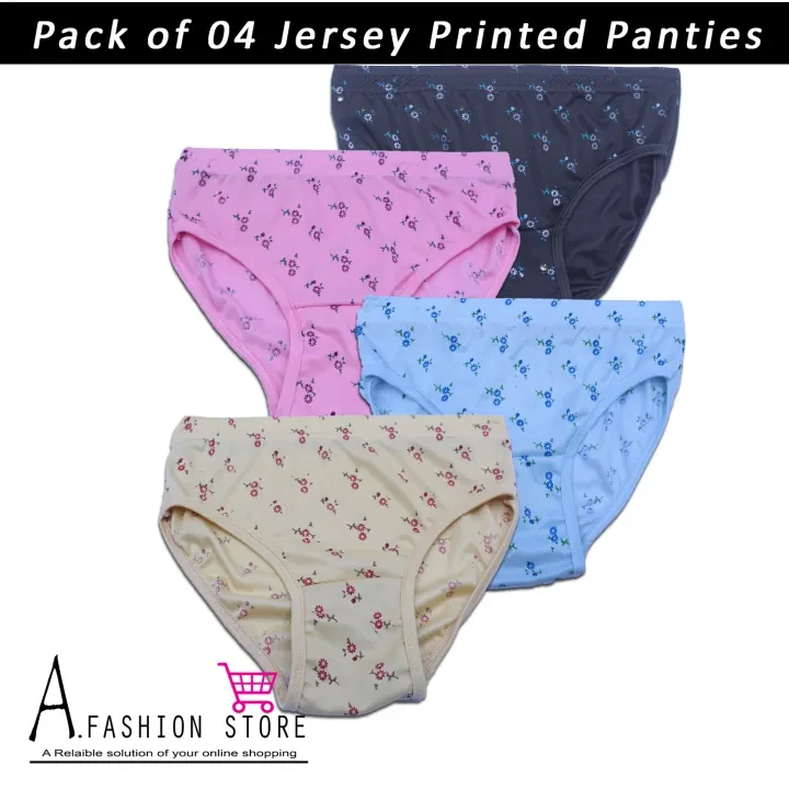 A.Fashion Pack of 04 Jersey Printed Panties For Girls Multicolour price in Pakistan