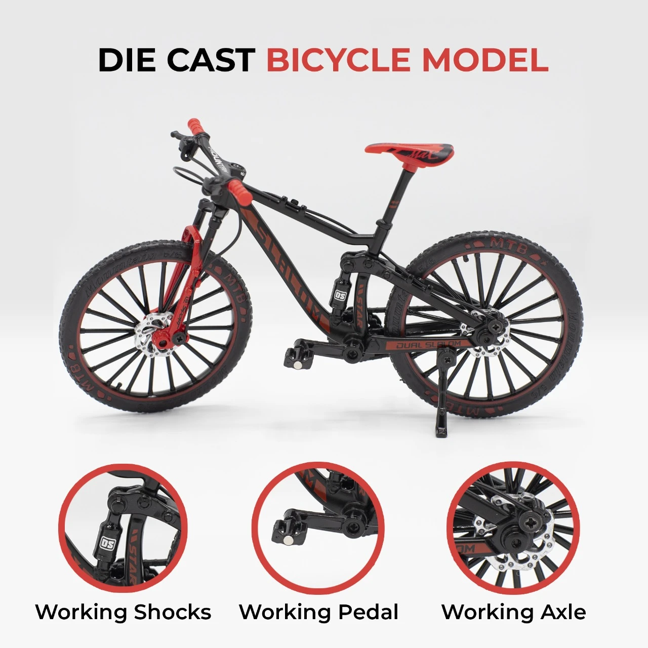 110 Classic Alloy Steel Die Cast Bicycle Model, Mountain Bike for Decoration HomeOffice, Stress Reliever, Best Kids toy price in Pakistan