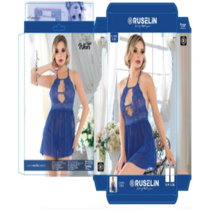 Ruselin V-Neck Transparent 2-Peices Turkish Nightwear price in Pakistan