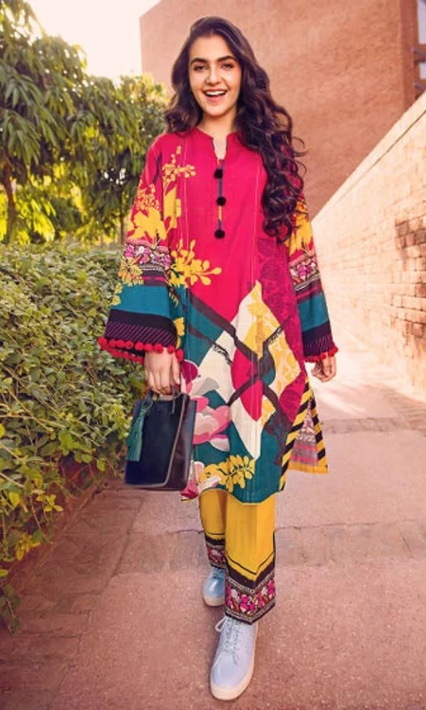 Gul Ahmed- 2PC Lawn Digital Printed Shirt With Digital Printed Trouser price in Pakistan