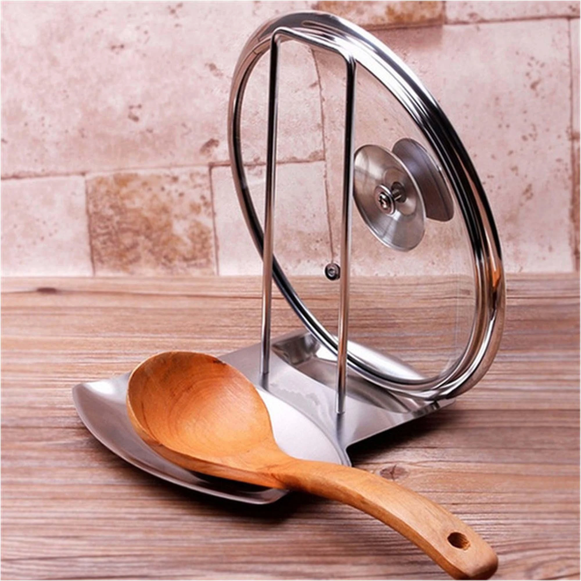 Stainless Steel Spoon Rest Pan Pot Cover Lid Stand Rack Storage price in Pakistan