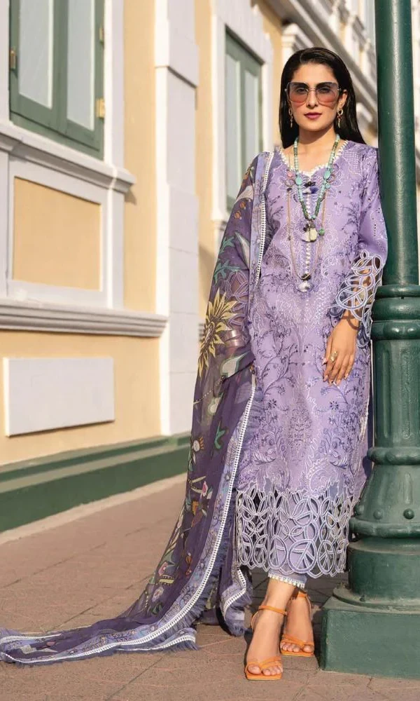 Mushq – 3PC Lawn Heavy Embroidered Shirt With Digital Printed Dupatta-GSF014 price in Pakistan