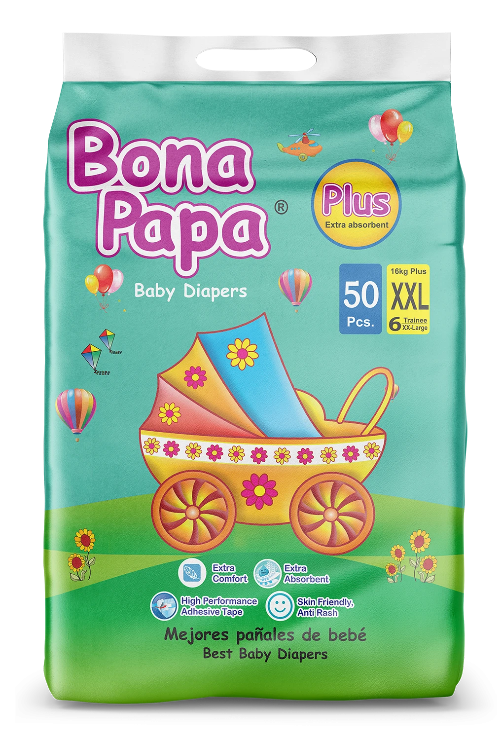 Bona Papa Plus Diapers – Diapers – Economy-XXL -6-Psc 50 price in Pakistan