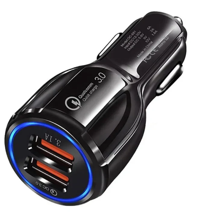 Car USB Charger Quick Charge 3.0 QC 3.0 2.0 Fast Charging Adapter Dual USB Car-Charger For All Mobiles price in Pakistan