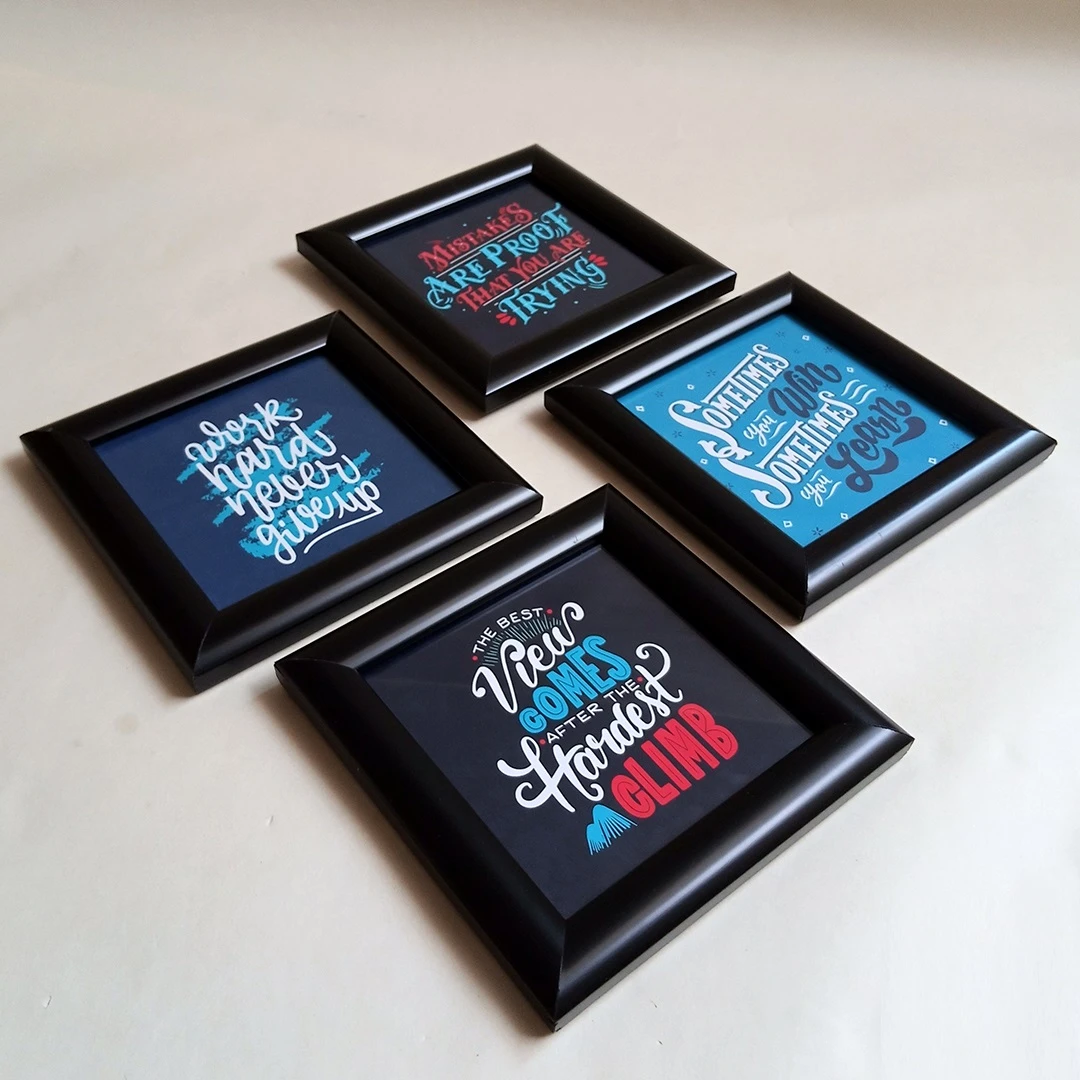 badgeMetallo Pack of 4 Inspiration Quote Picture Frames, Wall price in Pakistan