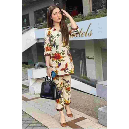 2PC Lawn Embroidered Shirt With Embroidered Trouser -BFFC794 (B) price in Pakistan