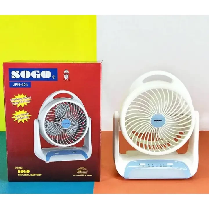 SOGO JPN-404 PORTABLE RECHARGEABLE TABLE FAN WITH LED LAMP LIGHT price in Pakistan