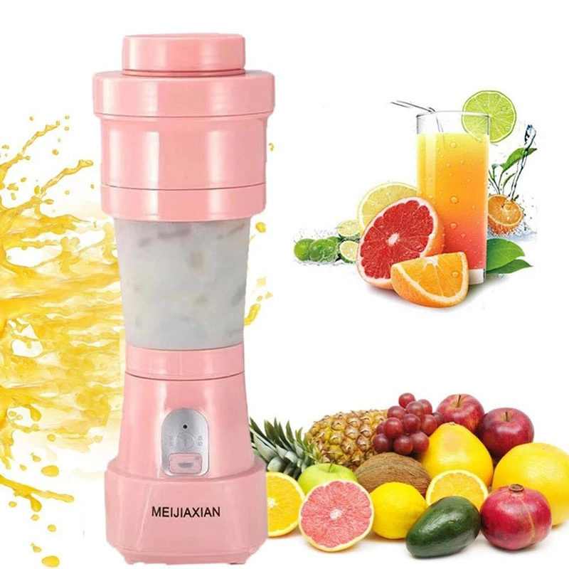 Folding Juice Blender Portable USB Juicer Cup Mixing Machine Smoothies Baby Food Fruit Mixer Kitchen Tool Pink price in Pakistan