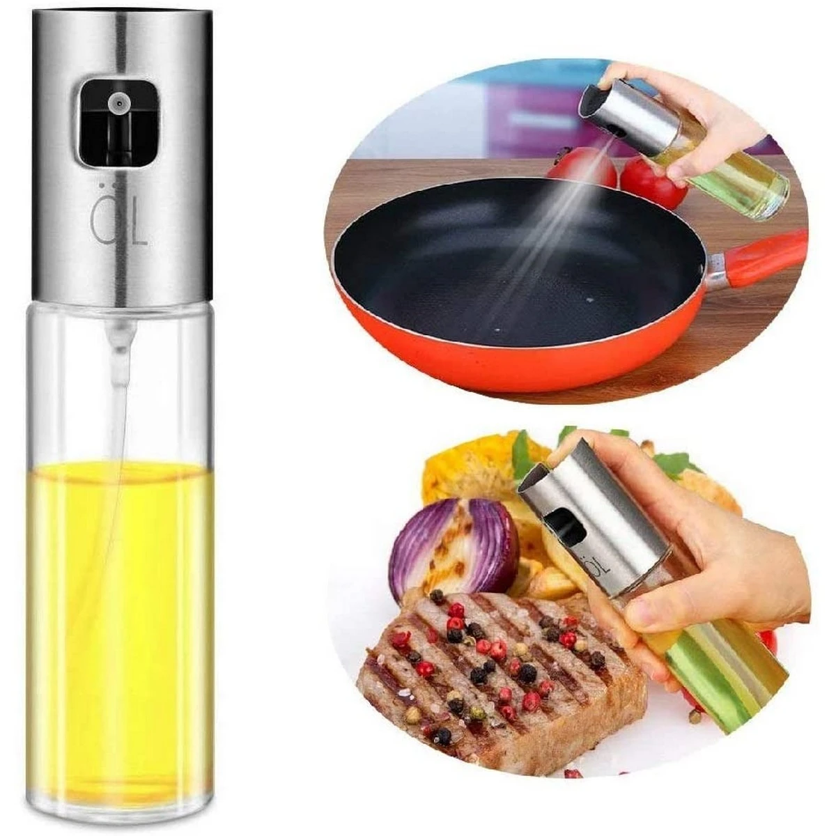 tainless Steel Glass Oil Spray Bottle Pump for Oil-Control Kitchen Olive Oil-Sprayer Pot Bottle price in Pakistan